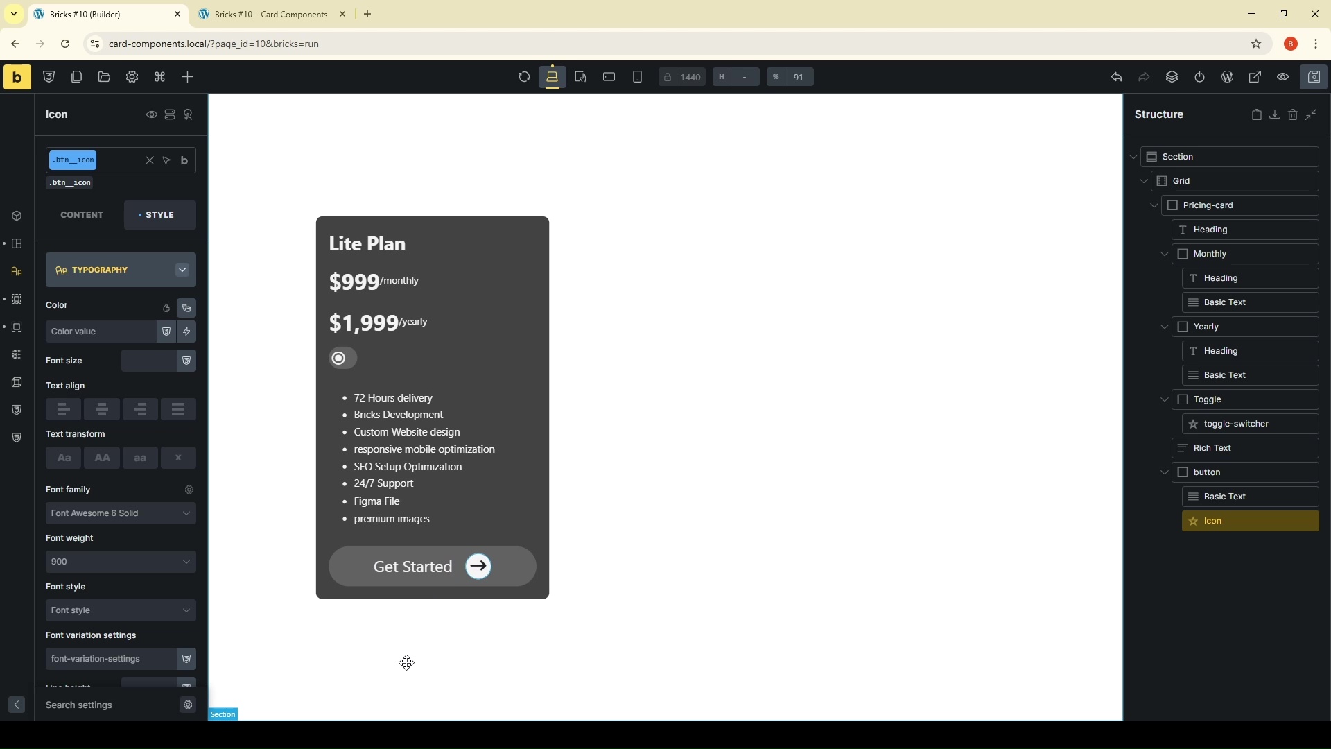 Bricks Builder Styling Card